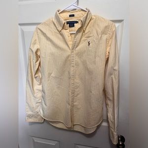 Ralph Lauren women’s button down yellow stripe size 6 slim fit